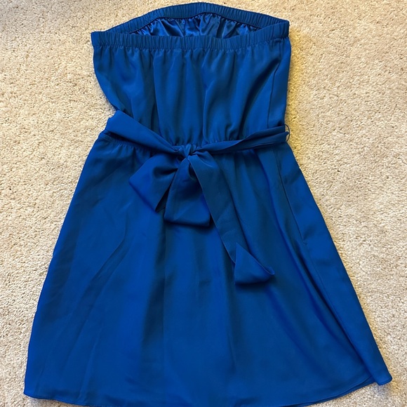 Express Cobalt Blue Strapless Mini Dress - Picture 3 of 5